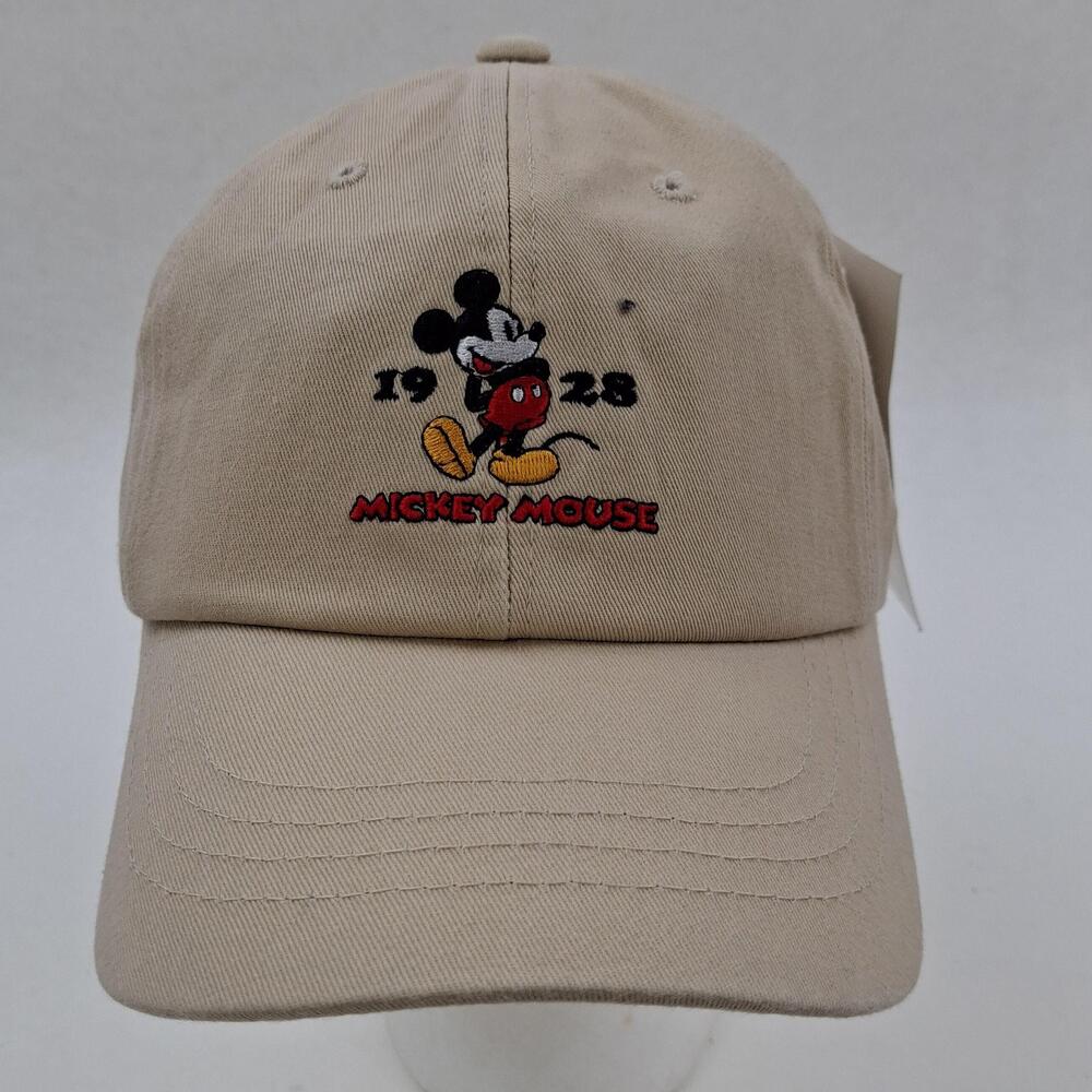 Mickey Mouse Disney Hat Cap Strap Back One Size F Beige Baseball 1928